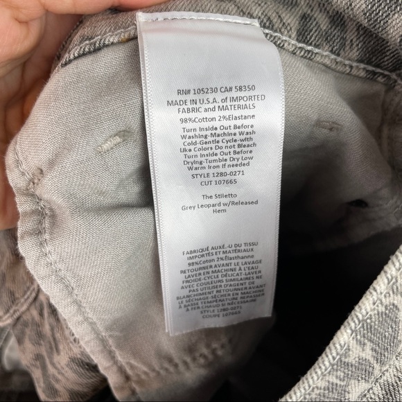 Current/Elliott The Stiletto in Grey Leopard Sz 26 - Picture 6 of 7